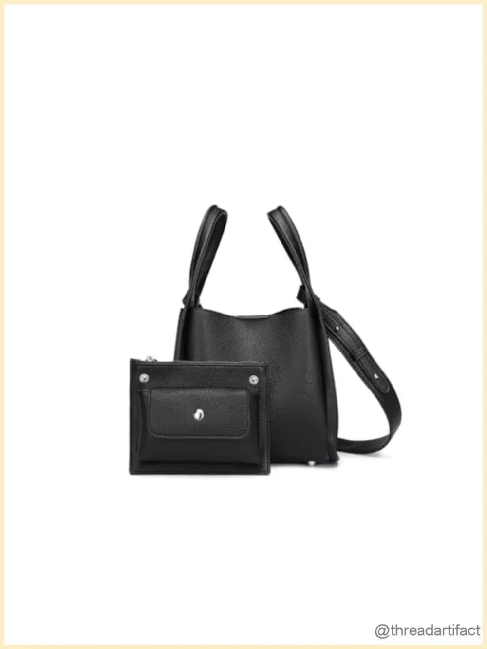 Mini Faux Leather Bucket Crossbody Bag with Top Handle Adjustable Strap